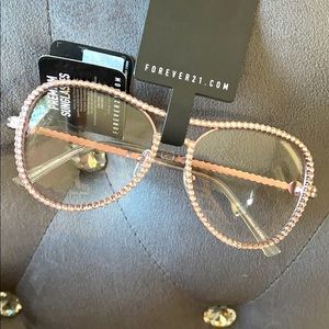 FREE WITH PURCHASE (Please Read Description) Pink Rhinestoned Sunglasses